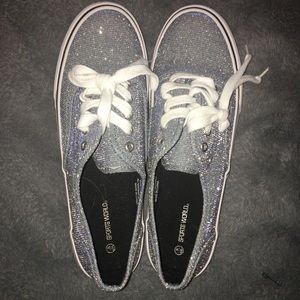 Blue sparkle sneakers